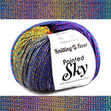 Wool Yarn | Painted Sky by Knitting Fever, Soft Sunset Blended Stripes Painted Sky by Knitting Fever, KFI Yarn Designers Boutique