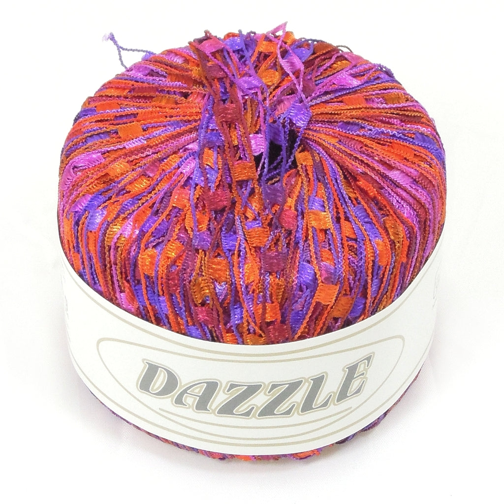 2 Skein Mixed Lot Knitting Fever Dazzle Aran Multi-Color Ladder Novelty  Yarn