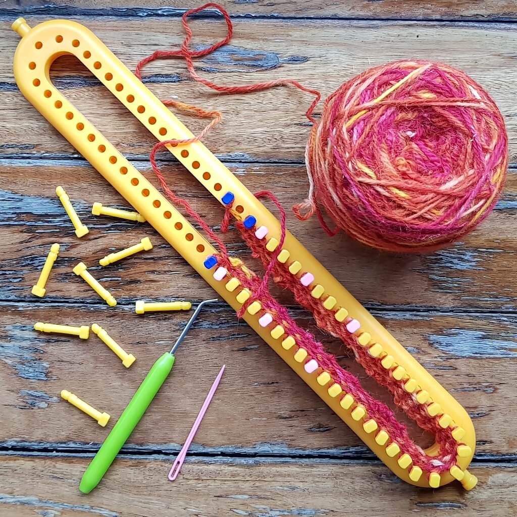 Long Scarf Knitting Loom , 14 Long Scarf Loom with Adjustable Pegs