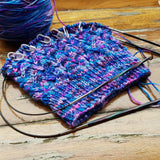 Speckled Metallic Sock Yarn | Hand Dyed Purple & Blue Yarn Magenta & Blues, Sock Yarn with Sparkle Yarn Designers Boutique