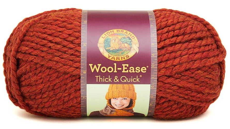 Lion Brand Yarn Wool-Ease Thick & Quick Yarn, Soft and Bulky Yarn for  Knitting, Crocheting, and Crafting, 1 Skein, Crimson
