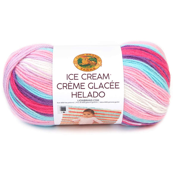 Lion Brand, Ice Cream Yarn, Pastel Colors Self Striping Baby Yarn Ice Cream Yarn from Lion Brand Yarn Designers Boutique