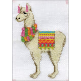 Llama Cross Stitch with Mat Kit | Fits Standard 8" x 10" Picture Frame Llama Counted Cross Stitch & Mat Yarn Designers Boutique