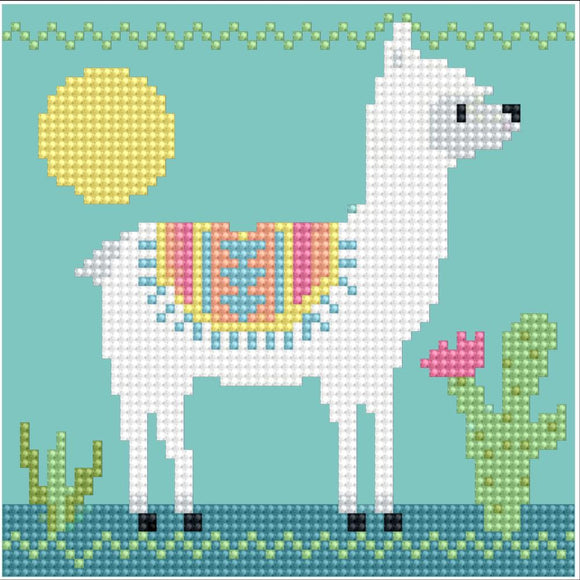 Greeting Card Kit, Diamond Painting, Happy Llama | Sparkly Kids Crafts Diamond Painting Greeting Card Kit, Happy Llama Yarn Designers Boutique