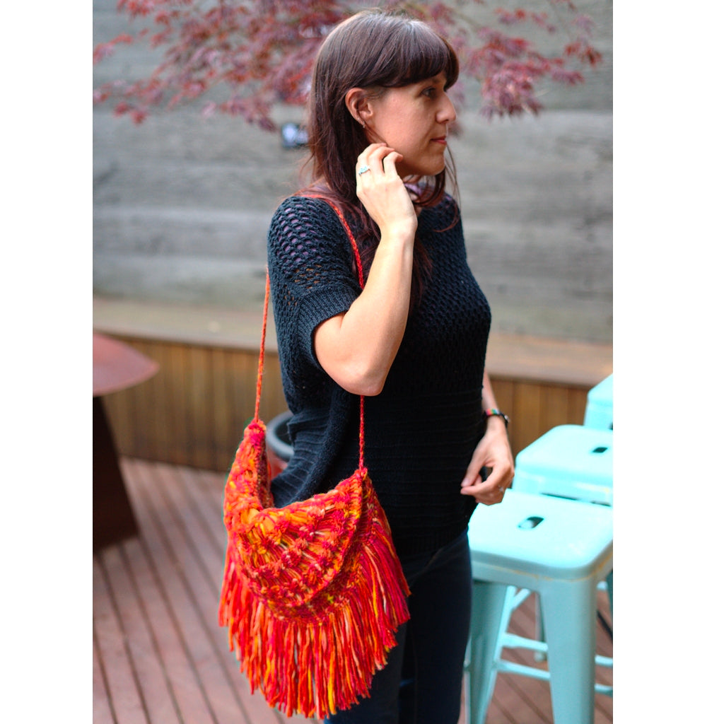 Loom Knitting Patterns | Sunburst Purse, Short Rows & Ladder Stitch Sunburst Purse, Loom Knitting Pattern Yarn Designers Boutique