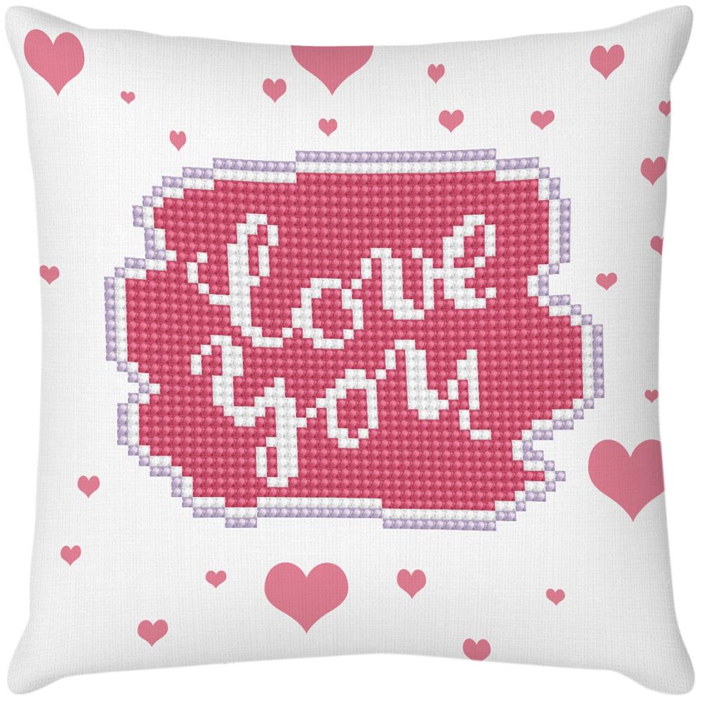Diamond Art Love You Mini Pillow, Pink Sparkly Pillow Home Deocr Love You Mini Pillow, Diamond Dotz Yarn Designers Boutique