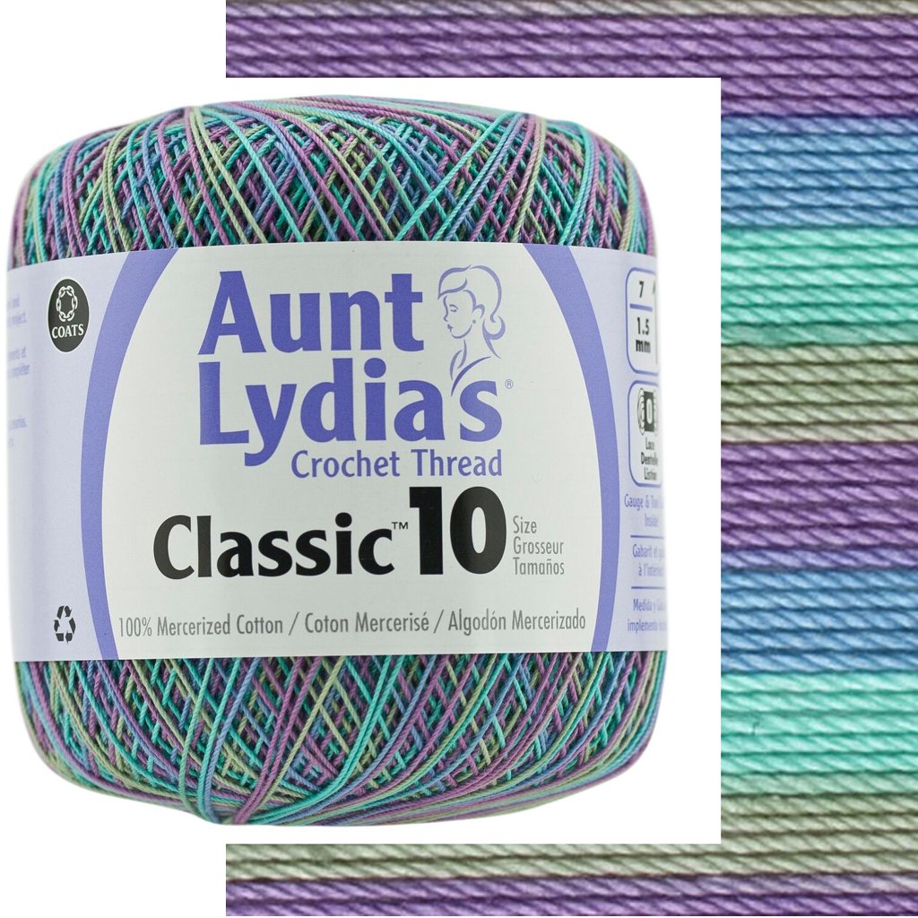 Crochet Thread, Aunt Lydia's Crochet Cotton Classic Size 10, Lace Yarn Aunt Lydias Crochet Thread, Classic Size 10 Lace Weight Yarn Designers Boutique