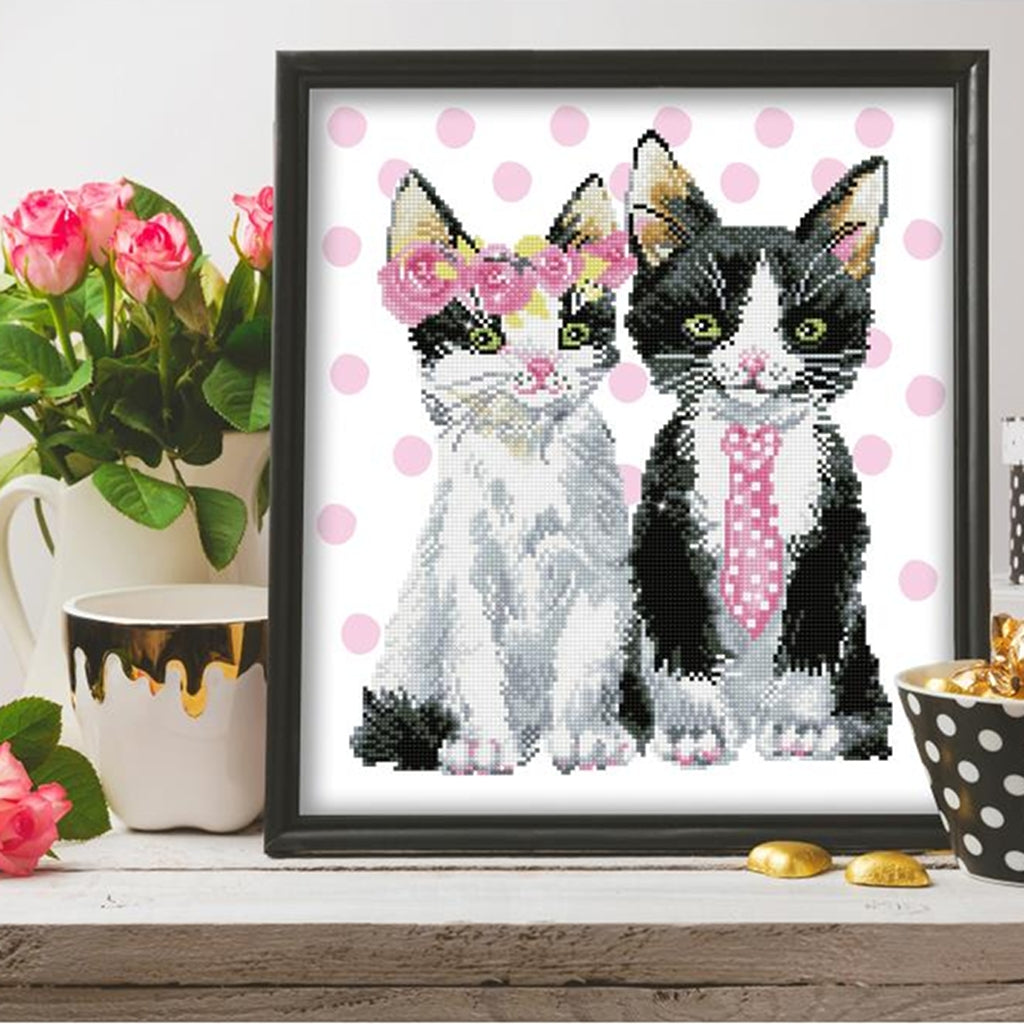 Diamond Painting | Cat Themed Diamond Painting Artwork, Fun For Kids Mr & Mrs Pink, Diamond Dotz Yarn Designers Boutique