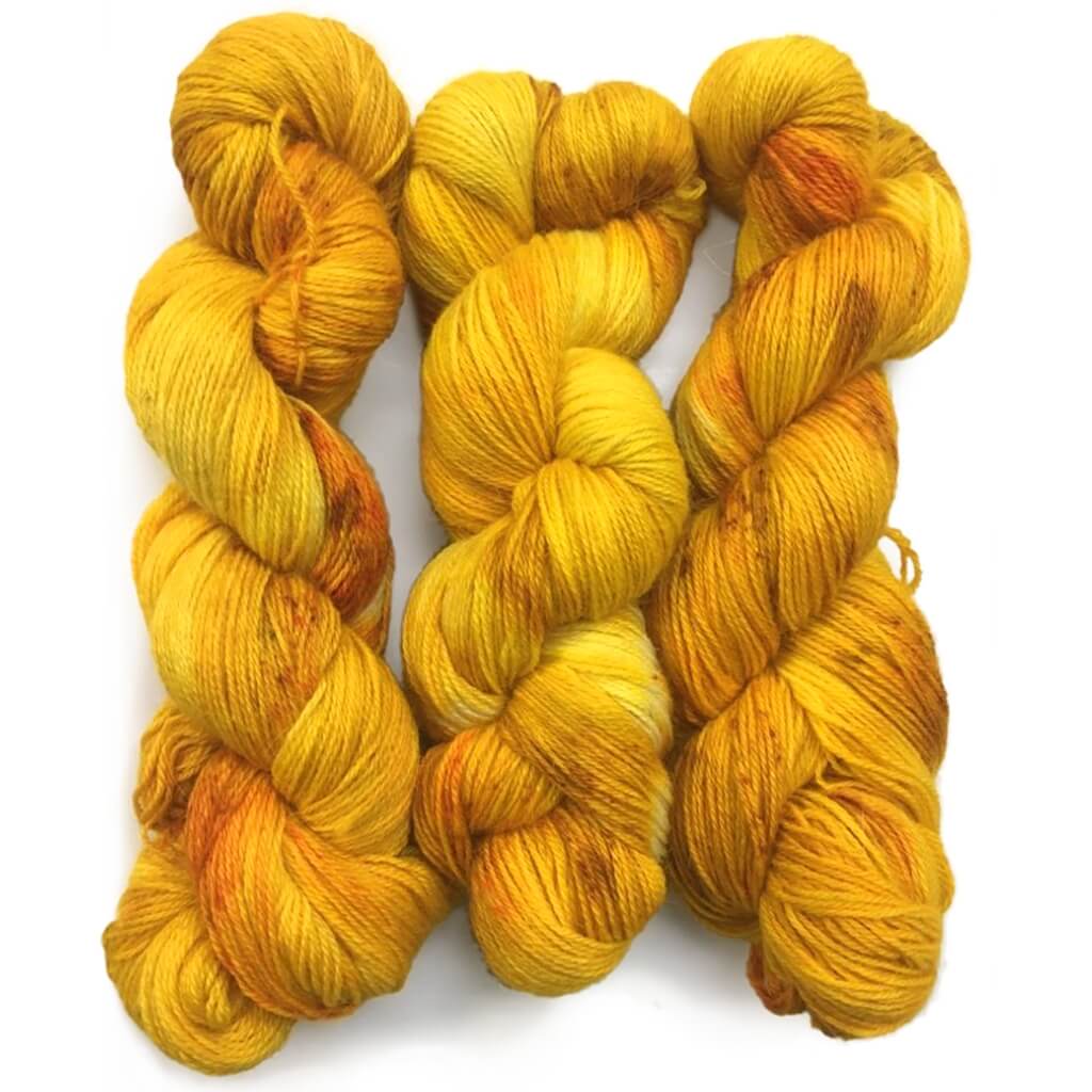 Nettie's Sunshine Hand-Dyed Llama Lace Bright Gold & Yellow Yarn