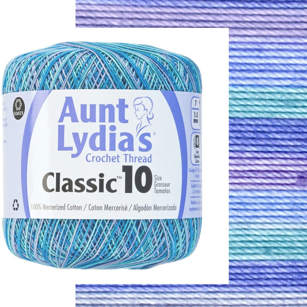 Aunt Lydia Crochet Thread Classic 10 Color Ocean New Craft One Ball of  Thread