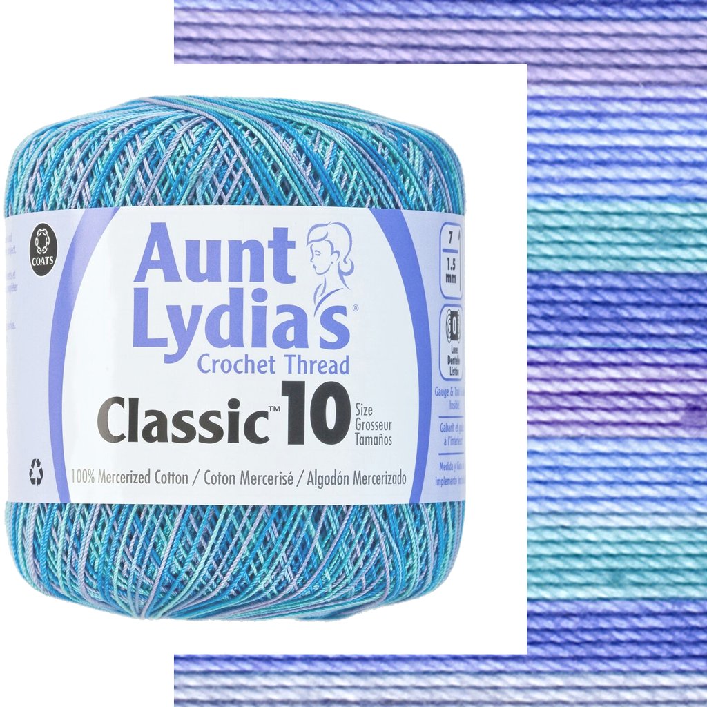 Crochet Thread, Aunt Lydia's Crochet Cotton Classic Size 10, Lace Yarn ...