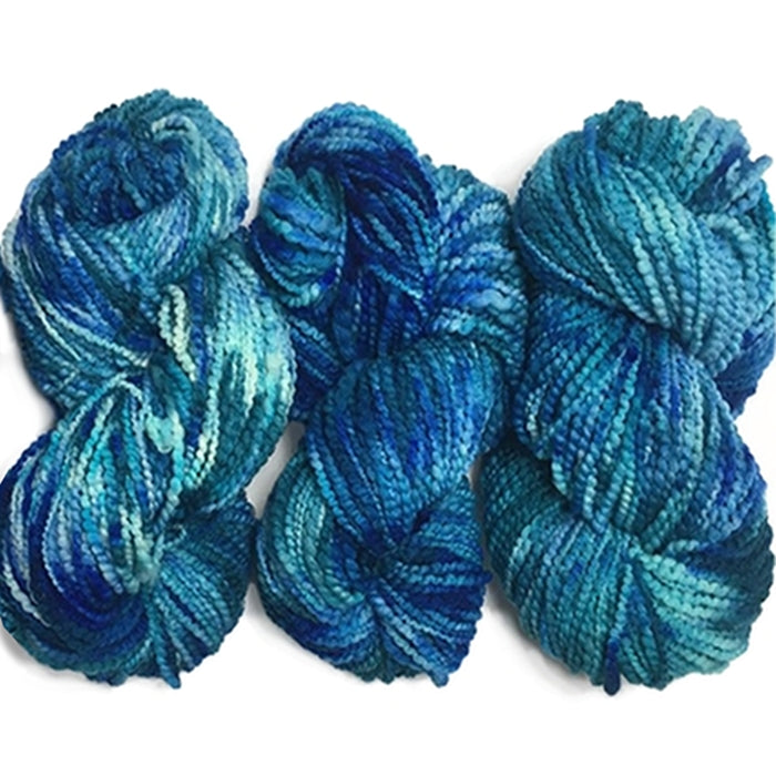 Blue Hand Dyed Yarn, Ocean Waves, Merino Wool, Lumpy Bumpy Chunky Yarn Ocean Waves Hand Dyed Yarn, Chunky Lumpy Merino Wool Yarn Designers Boutique