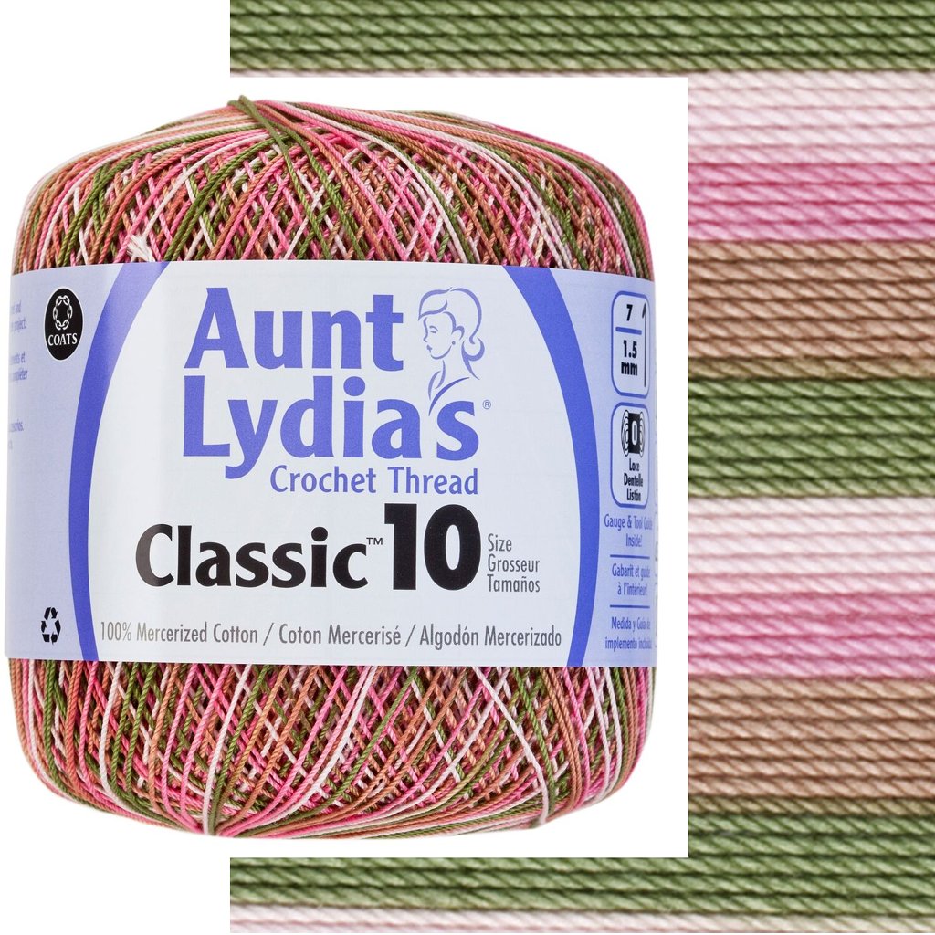 Crochet Thread, Aunt Lydia's Crochet Cotton Classic Size 10, Lace Yarn ...
