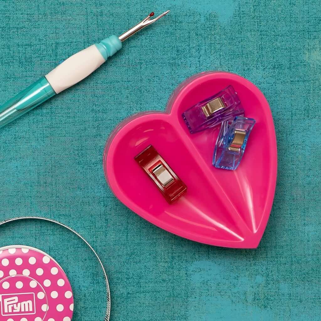 Pin Cushion | Pink Heart Shaped Magnetic Pin Holder by Prym Love Pink Heart Magnetic Pin Cushion by Prym Love Yarn Designers Boutique