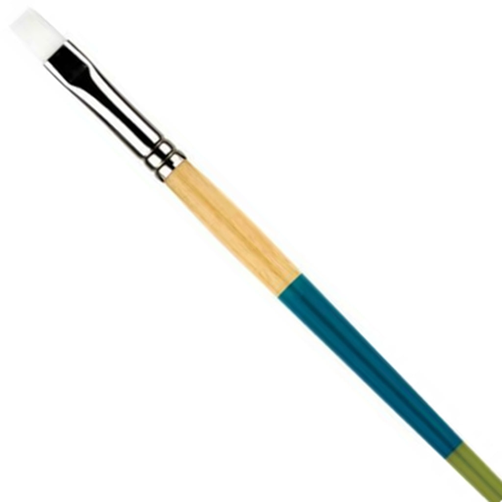 Paint Brush | Short Handle White Nylon Brush, Shader Size 6 Short Handle Shader Brush, Size 6 Yarn Designers Boutique
