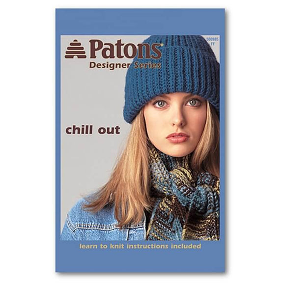Patons Designer Series, Chill Out Scarf & Hat Pattern, Book #500985ff Patons Designer Series Chill Out Yarn Designers Boutique