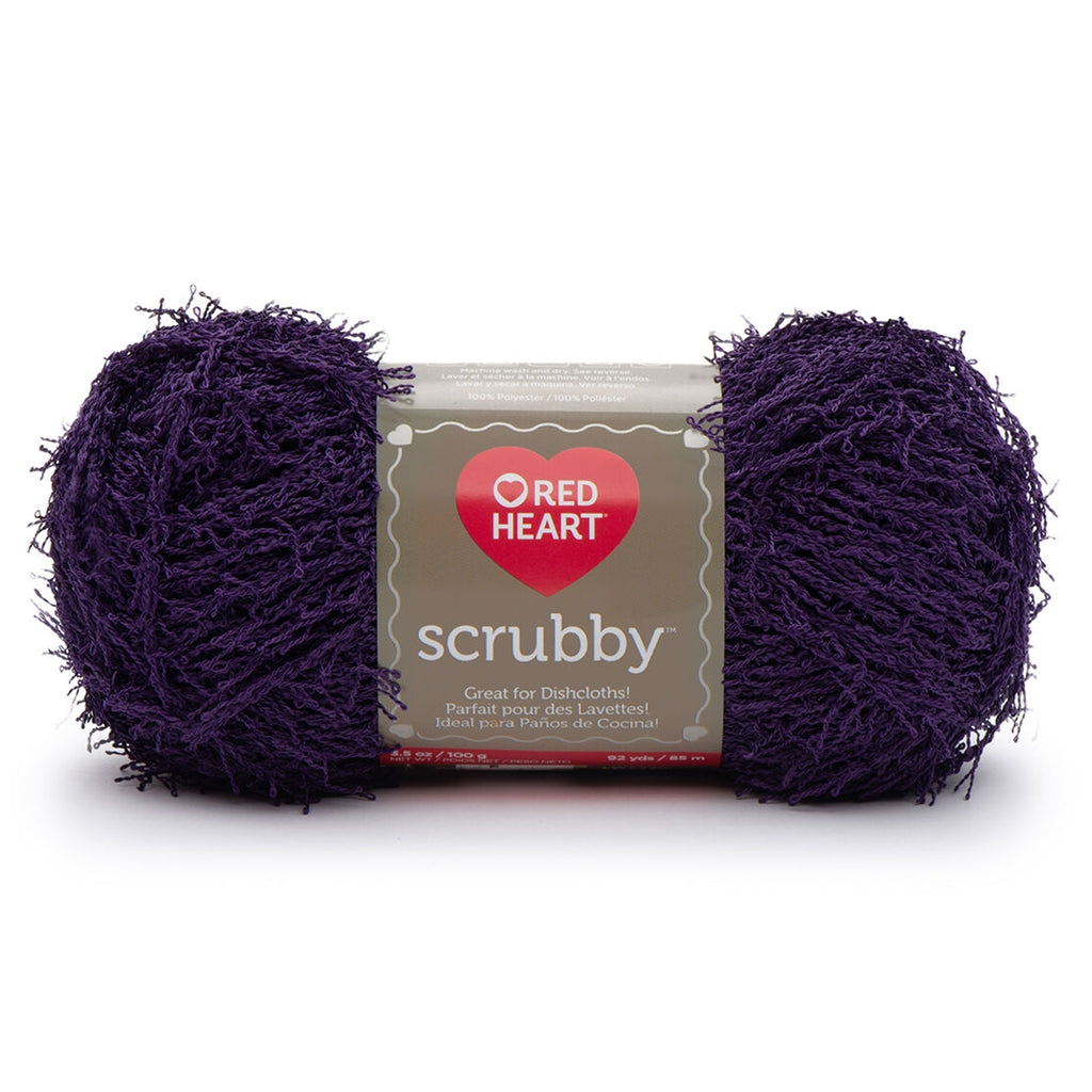 Red Heart Scrubby Yarn for Dishcloths, Destash Polyester Worsted