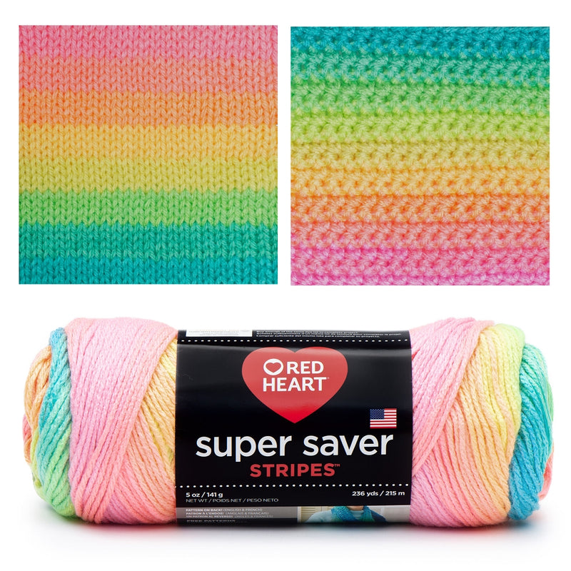 Super Saver Stripes By Red Heart Yarns Bright Self Striping Yarn