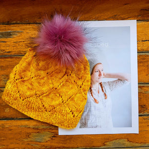 Lace Hat Knitting Kit, Seabed Pom Pom Beanie by Sylvia McFadden Seabed Hat Knitting Kit, by Sylvia McFadden Yarn Designers Boutique