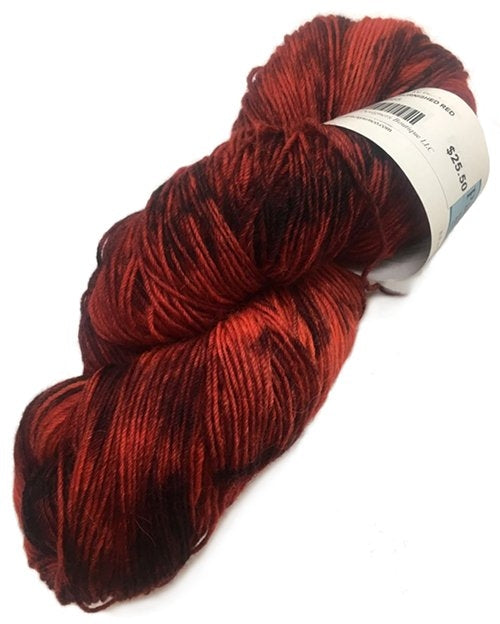 Speckled Sock Yarn, Overdyed, Burnished Red Paca Peds | Yarn Designers Boutique Burnished Red, Sock Weight Yarn Paca Peds Speckled Overdye Yarn Designers Boutique