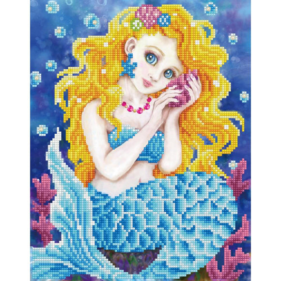 Diamond Painting Mermaid Art | Kids Room Decorations, DIY Wall Art Sounds of the Sea, Diamond Dotz Yarn Designers Boutique
