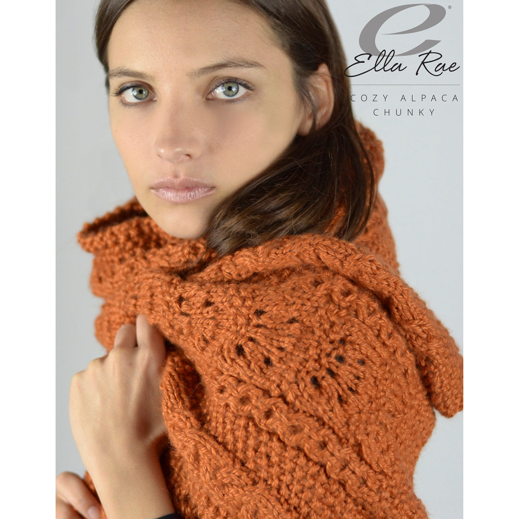 Winter Scarf Knitting Kit, Umbria Cable Scarf with Ella Rae Yarn Umbria Cable Scarf Knitting Kit Yarn Designers Boutique