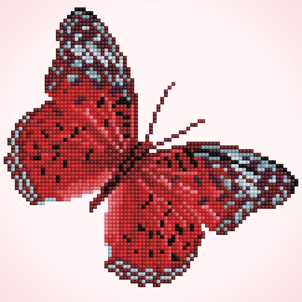 Diamond Painting Kit | Wisper Red Butterfly by Simply Dotz Diamond Art Wisper Red Butterfly Diamond Painting by Simply Dotz Yarn Designers Boutique