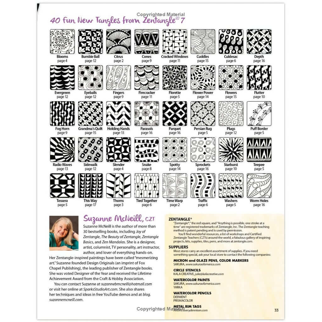 New Tangle Pattern Bullnose & Zentangle® Renaissance Tool Set Review # Zentangle #SakuraOfAmerica #TanglePatterns