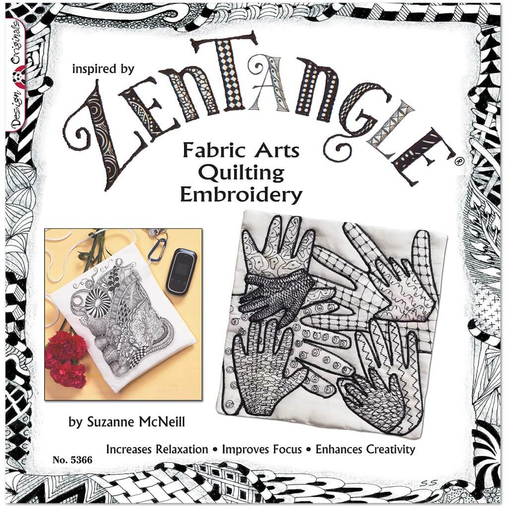 Combine Free-Motion Quilting and Art Supplies for Zentangle on Fabric -  Quilting Daily